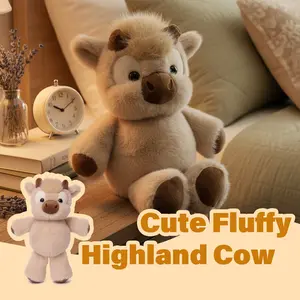 Running Series | 17.7" Running Cow Stuffed Animal Plush Highland Cow Bull Toys Cattle Doll Birthday Gifts for Adults & Kids