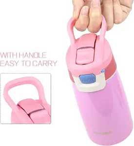 Stainless Steel Tumbler Cup 24H Hot Cold Vacuum Insulated Water Bottle Leakproof Straw Lid Handle for Fitness Camping Commute Travel Drinkware Flasks