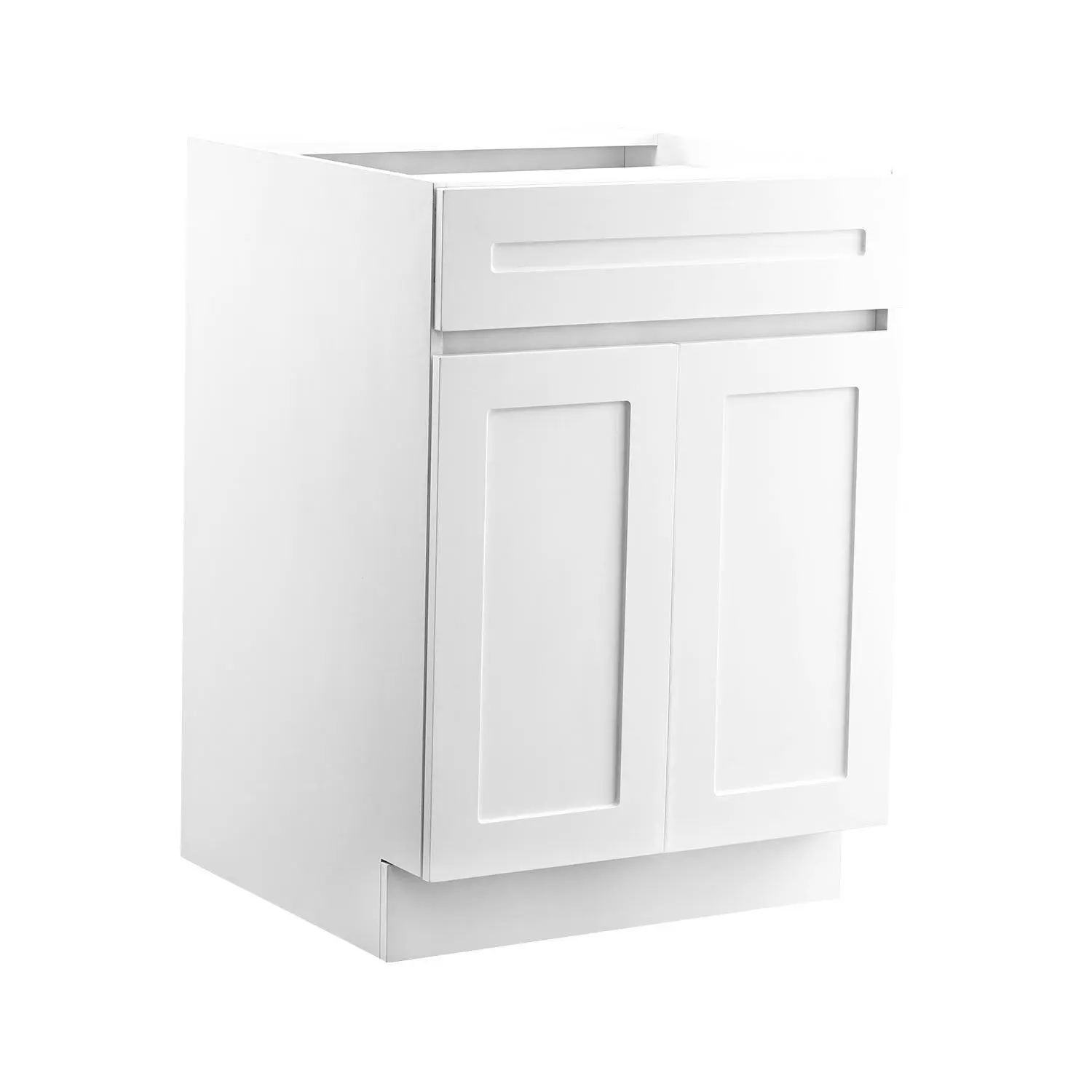 VEVOR White Shaker Base Cabinet with Drawer, 24-Inch Unassembled Drawer Base Cabinet, 24 Wx 24 Dx 34.5 H Ready to Assemble Cabinet with Soft-Close Doors and Adjustable Shelf, for Home Office
