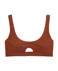 Organic Cotton Keyhole Soft Bra in Cacao