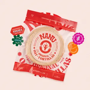 Oat Flour Tortilla -  5 PACK -  GF - Vegan - Clean Ingredients - Oat Flour - Preservative, Dyes, and Seed Oil Free