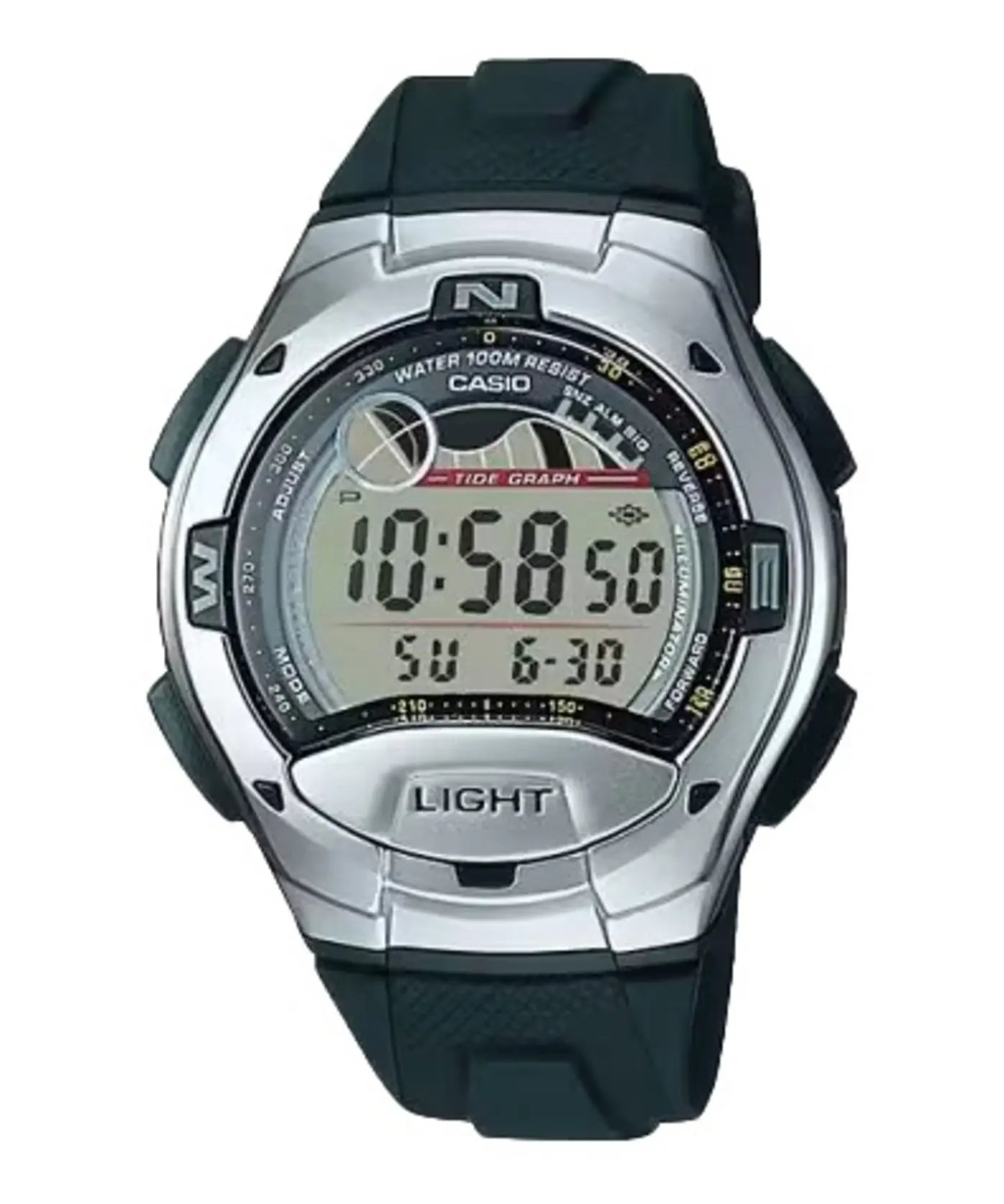 Casio Men’s Digital Tide Graph Sport Watch - Casio W‑753‑1AV