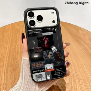 Creativity Jesus Cross Pattern Phone Case For iPhone 17 Pro Max 17Air 16 Plus 15 14 13 12 11 Transparent Cover Hard Transparent Acrylic Back Matte TPU Edges Magnetic Protective Casing Supports wireless charging