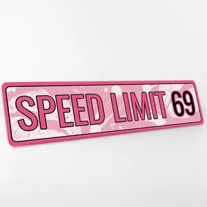 Speed Limit 69 Sign - Funny Slim Tin Sign for Home, Farmhouse, Bar, Cafe, Garage, and Indoor Outdoor Decor - 16 x 4 Inch Aluminum Metal Wall Art Gift Decoration Gift Decoration