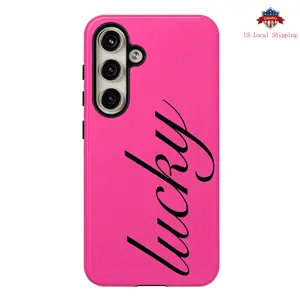 Lucky Script Design Phone Case,Shockproof Rugged Cover Dual Layer Soft TPU Hard Bumper Shell for Samsung S26 S25 S24 S23 S22 S21 NOTE20 Ultra A71 A56 A36 Plus FE A06 A13 A14 A15 A16 A23 A25 A26 A34  A52 A53 A54 A55 S25edge