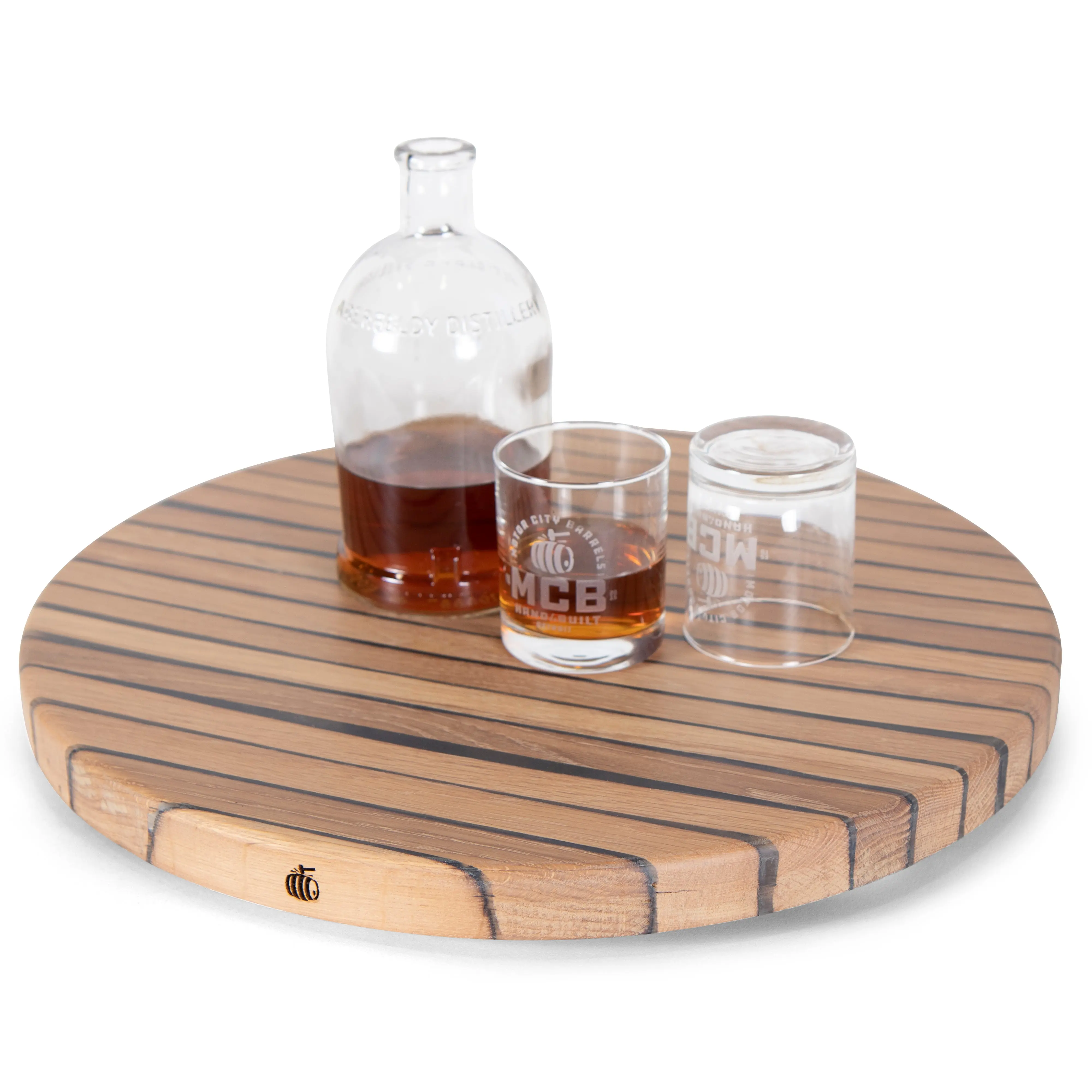 Arc Series - Round Barrel Stave Cocktail Platter - Large