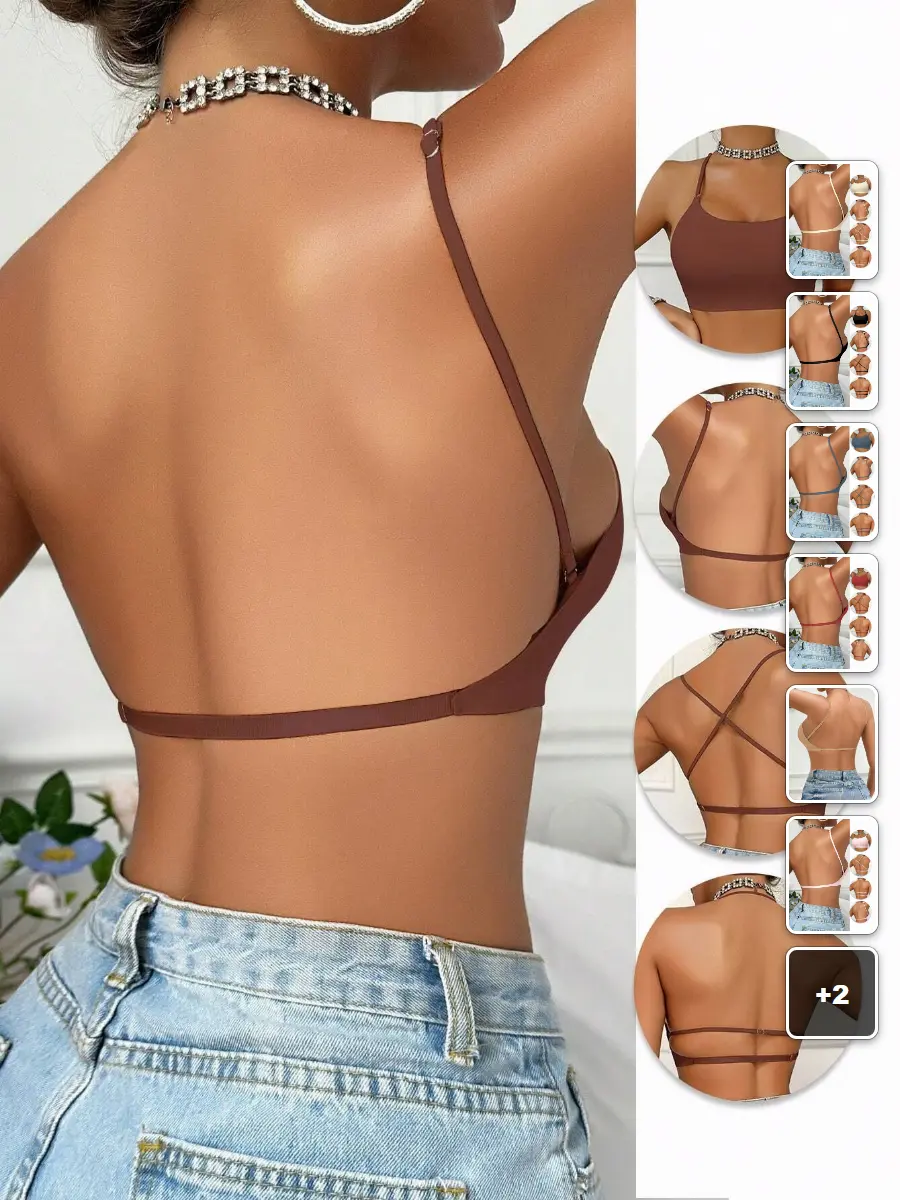Backless Bra Seamless Push Up Adjustable Straps Bridal Going Out