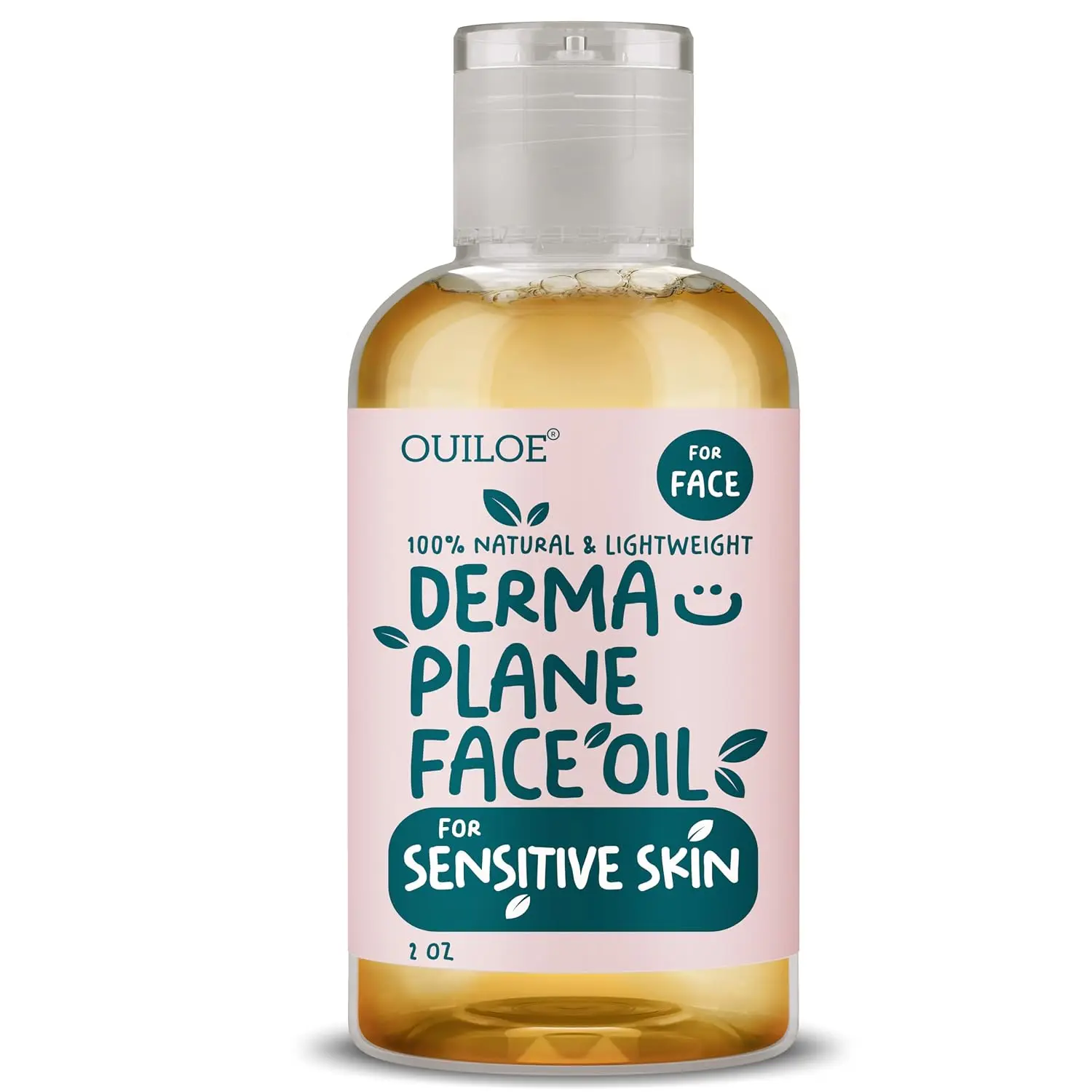 Dermaplane Oil for Sensitive Skin - Non Comedogenic Face Shaving Oil for Women - Safe for Acne Prone Skin - Fragrance Free, Natural, Non Greasy, Hydrating for Pre & Post Dermaplaning 2oz by Ouiloe