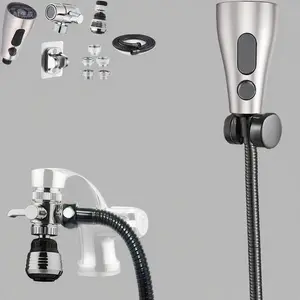 Black Stainless Steel Sink Sprayer with Water Saving Aerator, 3-Way Diverter Valve for Tub & Faucet, Flexible Hose Attachment, Durable Kitchen Faucet Extension, Easy Install Spray Head Replacement Bronze Pressure Vacuum Breaker with Shutoff