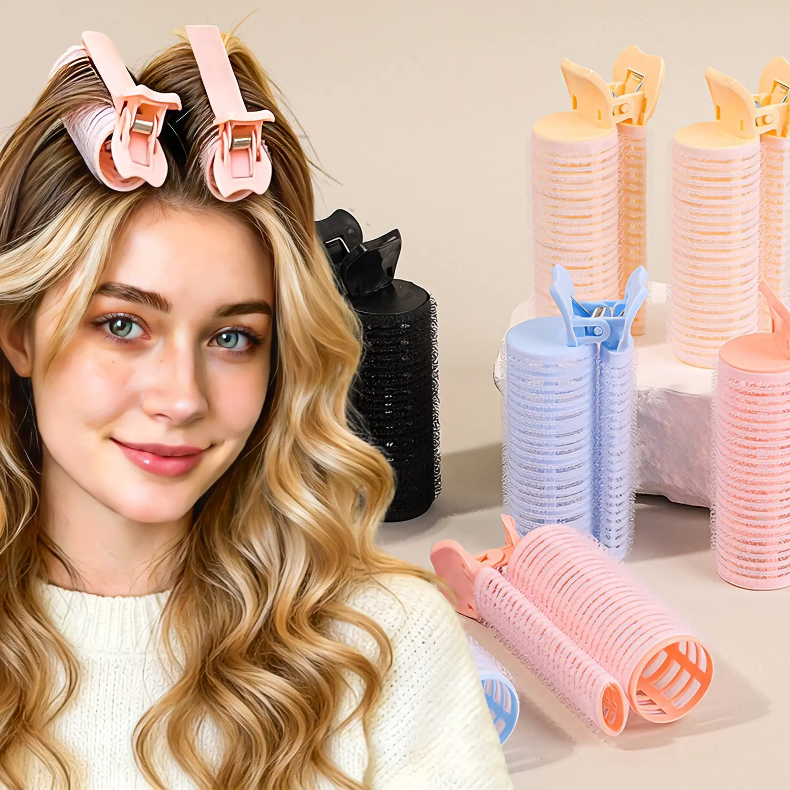 Heatless Curling Clips Rollers - Flexible DIY Hairstyler Hairdressing Tool for Bouncy Easy Curls, Hair Rollers Wave, All Hair Types