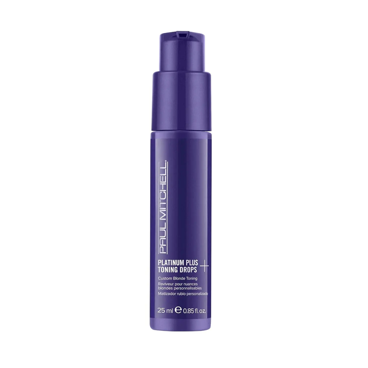 Paul Mitchell Platinum Plus Violet Toning Drops - Paraben-Free Haircare Shampoo, 5x More Toning Power, Cools & Eliminates Unwanted Brassy Tones, Mix & Tone, for Blonde/Gray-Silver Hair, 0.85 fl. oz, Cools Brassy Tones