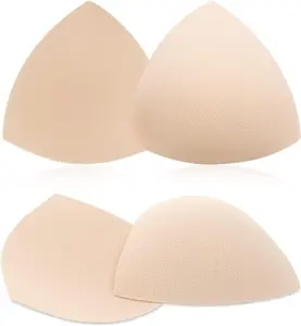 5 Pairs Bra Pads Inserts, Triangle Breathable Bra Inserts Skin Color Removable Breast Padding Bra Pads for Women Girls