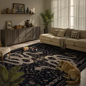 Lahome Washable Area Rug Large Snake Living Room Rugs, Soft Rug for Bedroom, Non-Slip Indoor Carpet for Dining Room Home Office