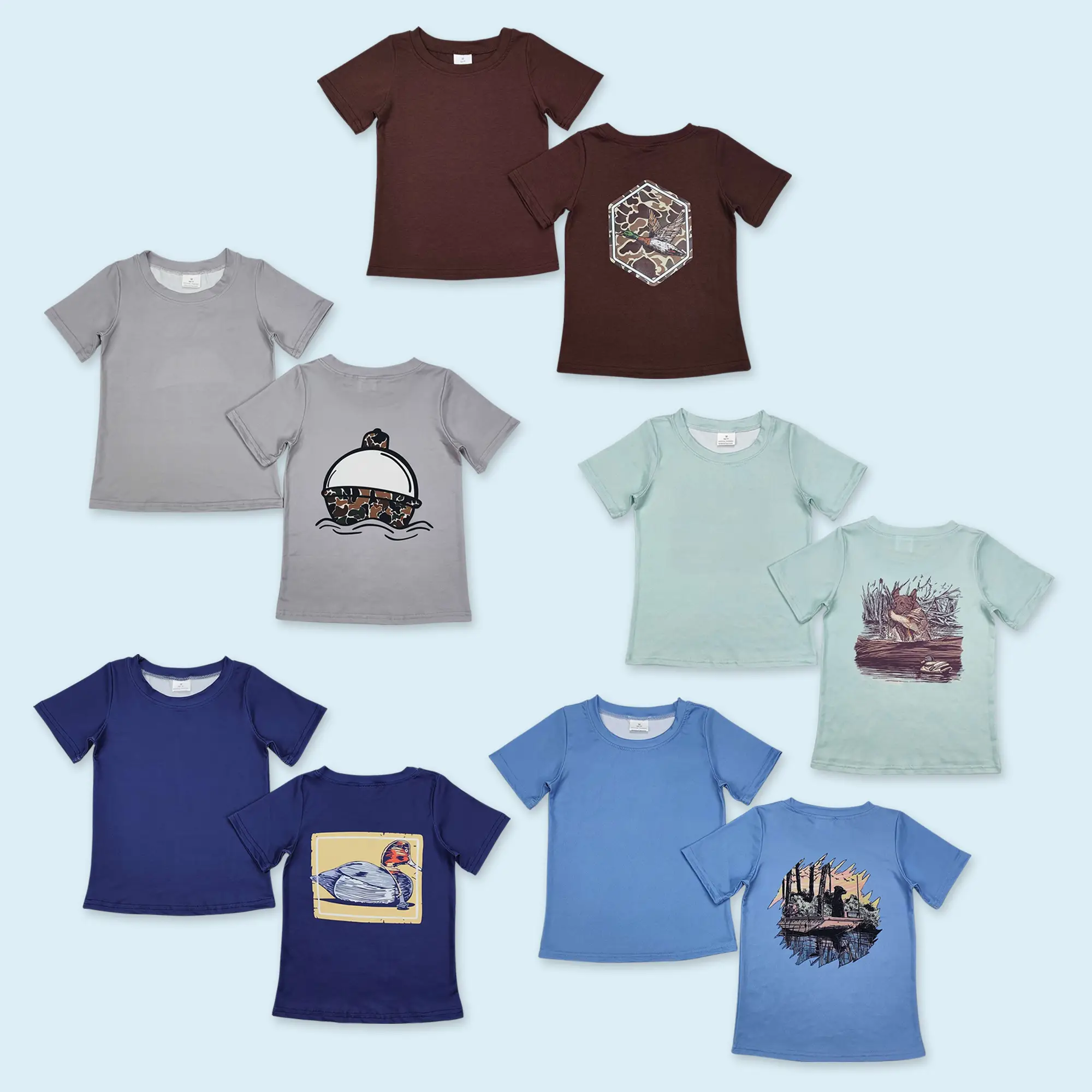 Mallard duck hunting season kids boy short sleeve summer tshirt top