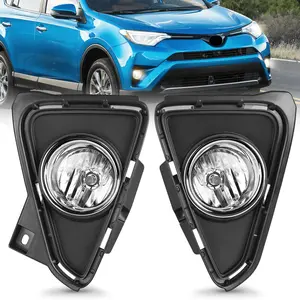 Nilight 2016 2017 2018 Toyota RAV4 Fog Lights Assembly Clear Lens H11 552 Halogen Bulbs