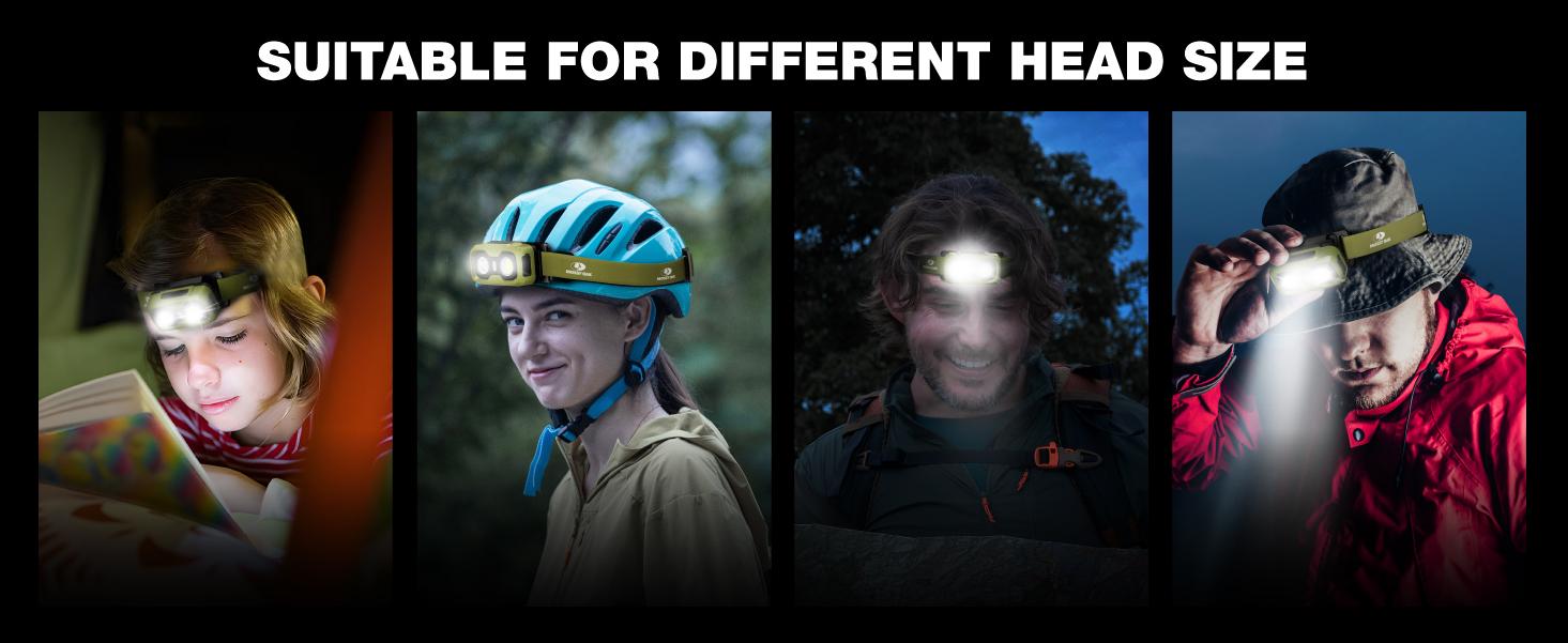 #backtoschool Mossy Oak 600 Lumens Rechargeable Headlamp, Lightweight LED Headlight with White & Red Light, Waterproof Head Lamp with Non-Slip Band, Dimmable & Memory Function for Hunting, Camping, Power Outage