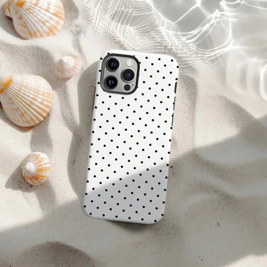 Soft & Cute White Polka Dot Phone Case, Y2K Style, Compatible With IPhone 17/16/15/14/13/12/11 Pro Max For iPhone13
