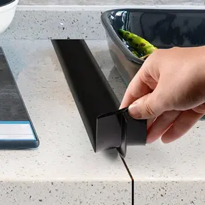 2pcs Thick Silicone Gap Sealing Strip, Kitchen Oil Proof Sealant, Bathroom Counter Joint Filler, T Type Gap Fillers