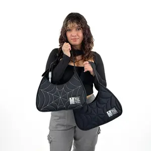 Recycled Nylon Puff Spiderweb Shoulder Bag By Wicked Misfit