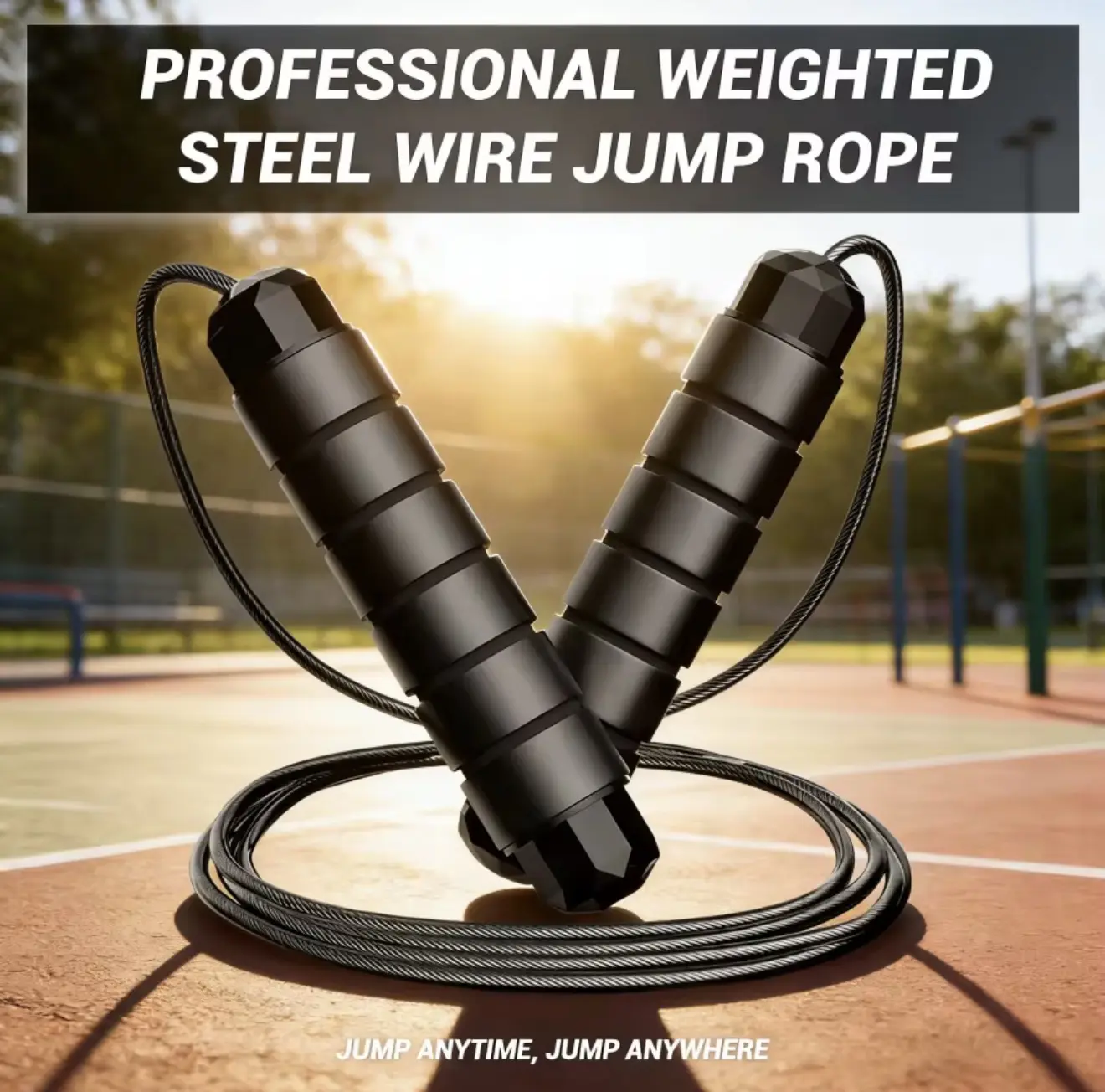 Adjustable Pro-Speed Skipping Rope - Tangle-Free with High-Quality Ball Bearings, Anti-Slip Ergonomic Handles, Durable Build for Gym Workouts, Adult Fitness, Ergo Handle, Ensuring Safety And Convenience, Sturdy, Unisex, Jumping, Prevents Tangles