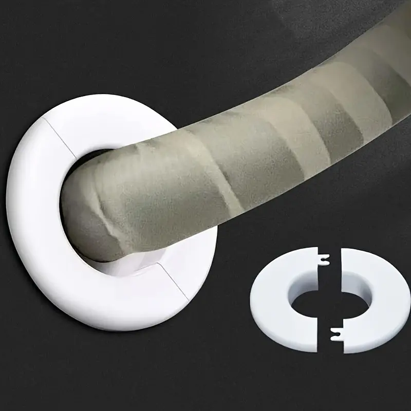 3pcs Split Decorative Air Conditioner Guard, Protective Pipe Cover, Wall Ring, Aesthetic Closure Cap for Bedroom Living Room, Home Renovation Pipe Accessories