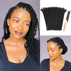 DAIXI Upgraded Human Hair Dreadlocks - Pre-Blocked Interlocking Locs, Ultra Soft & Natural Looking, 100% Real Human Hair for Permanent Extensions