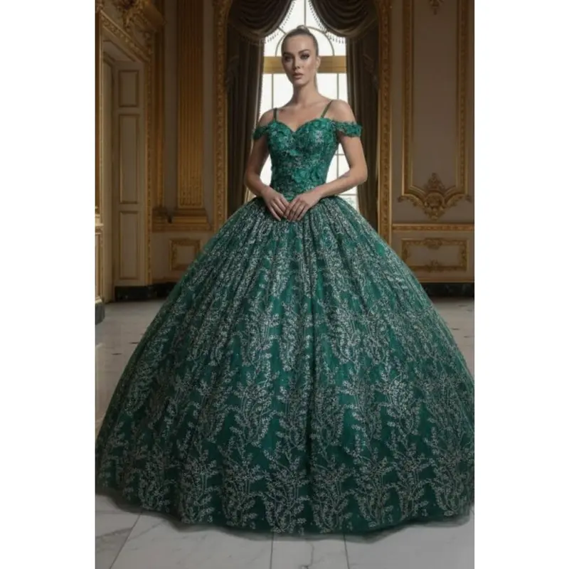 a line flowy wedding dress Lotus Organza Feather Flowers Ruffled A-line Wedding Dress Light Ivory main image 0