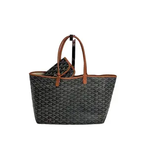 Pre-owned Goyard Canvas Tote Bags St. Louis Goyardine PM Black Tote Bag