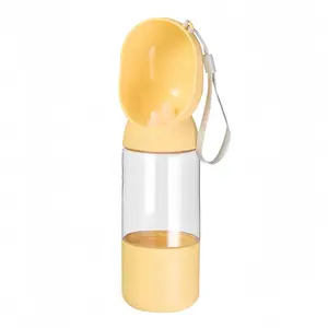 2-in-1 Portable Dog Bottle with Food Storage, Leak-Proof Animal Water Bowl for Outdoor Walking Hiking