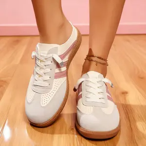 Women’s round-toe slip-on fashion sports sneakers/walking mules with non-slip soles