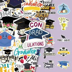 100 Sheets, Two Sets of Repeat Graduation Season Creative Design Decoration DIY Luggage Phone Case Stickers
