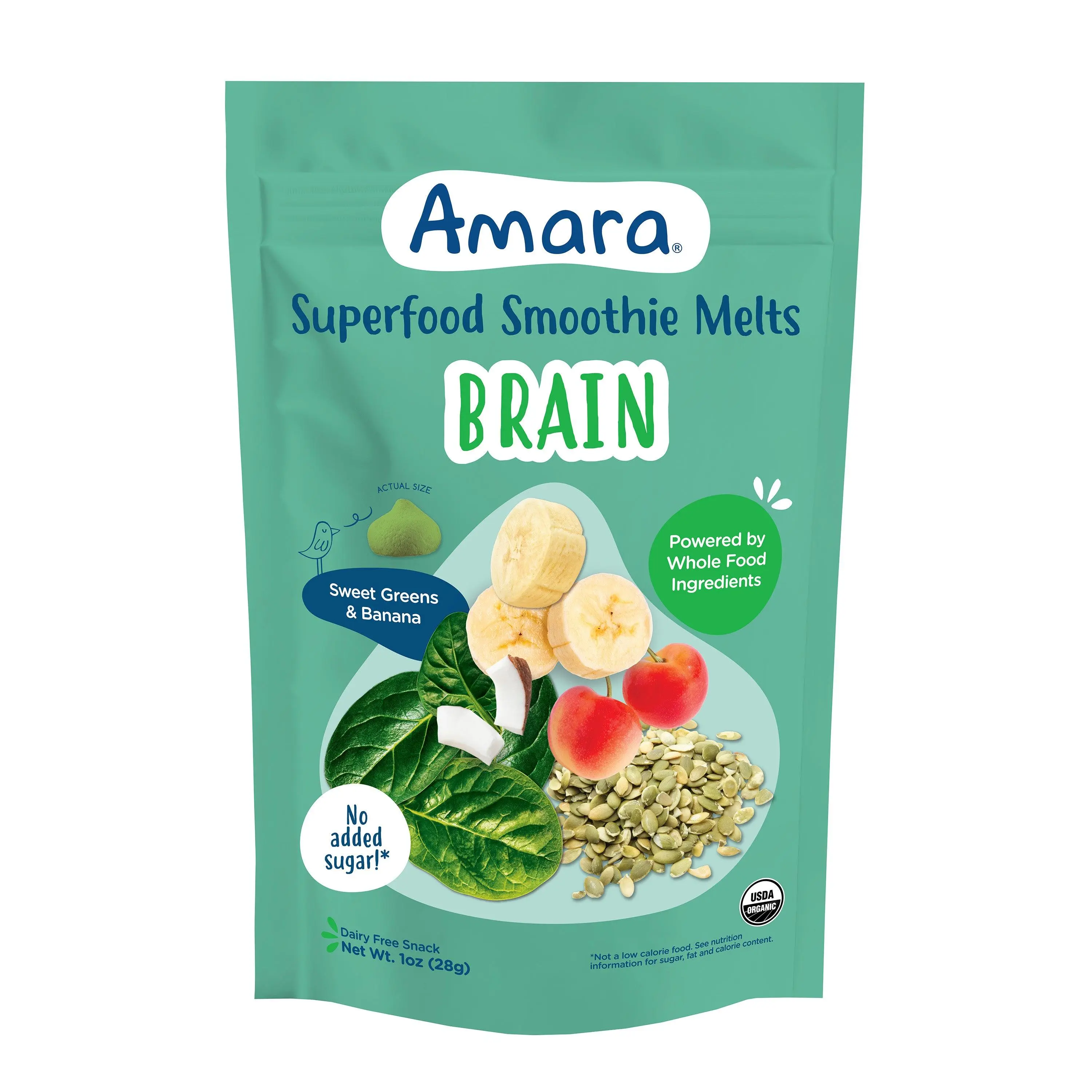 Amara Brain Superfood Smoothie Melts – Organic Toddler Snack, No Added Sugar, Plant-Based, Dairy-Free