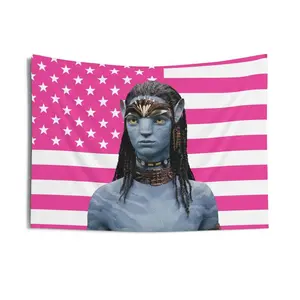 Art Tapestry Flair Hub Neteyam Tapestries, Neteyam Pink Flag, Neteyam Avatar Indoor Wall Tapestries Living Rooms