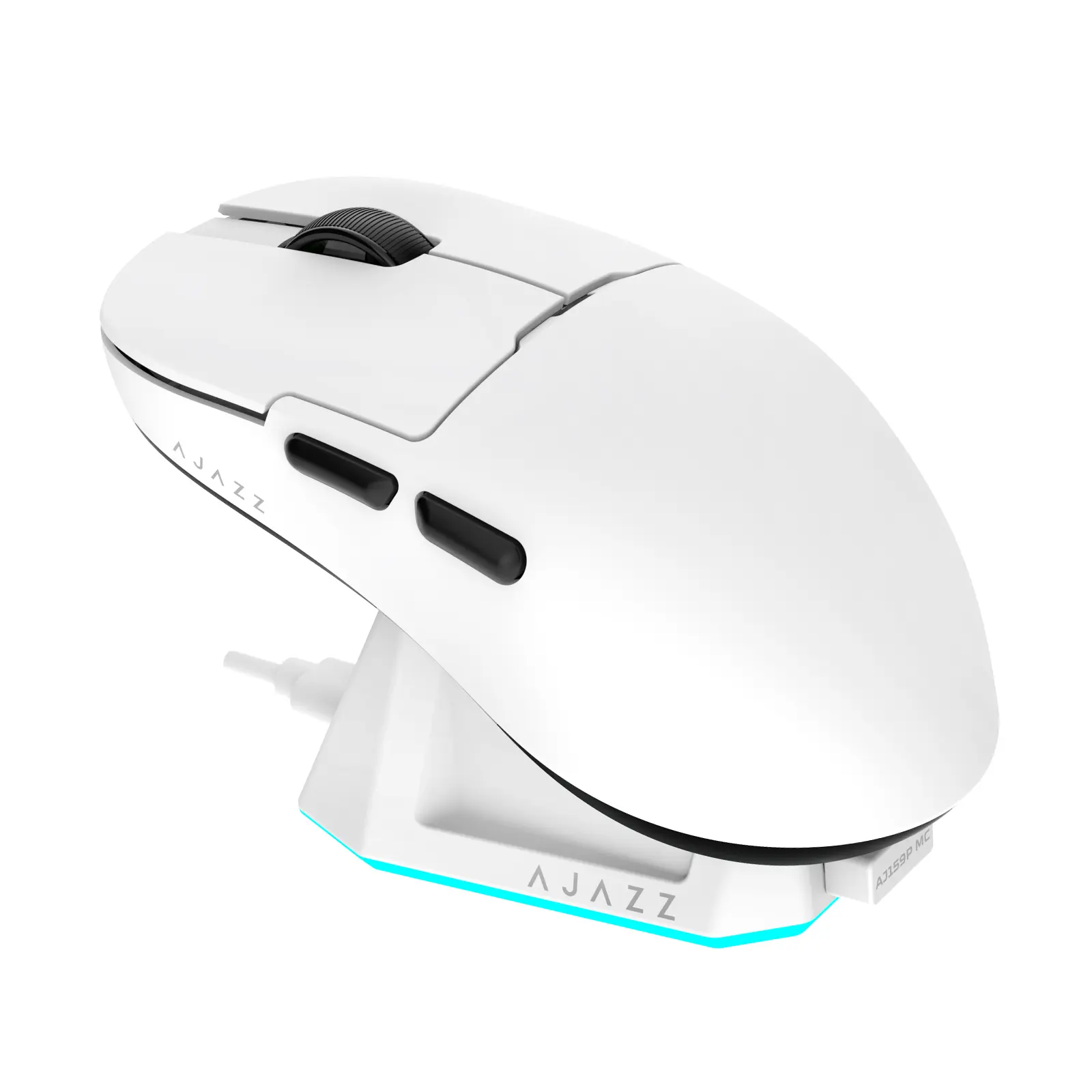 Ajazz AJ159P MC Triple Mode Wireless Gaming Mouse with Magnetic Charging Dock, 2.4G/BT/USB-C,PAW3311 Sensor,24000 DPI, 1000Hz Polling Rate, Rechargable 400mAh, Rechargeable RGB,  Lightweight Design,Lifespan for Office PCs Gamers Android,back to school