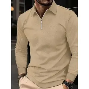 Autumn and winter men's solid color turtleneck sweater with jacquard texture, regular version of casual breathable long-sleeved kn sweater, outdoor sportswear, trendy men's clothing, Knitwear
