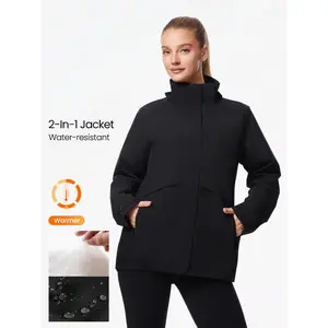 GLOWMODE Waterproof 3-In-1 Wear Woven Jacket Detachable Hoodie Warm Fleece Thick Winter