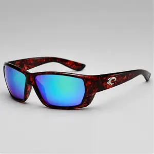 Costa Del Mar Tuna Alley 580P Polarized Sunglasses Tortoise Frame Blue Mirror Lens