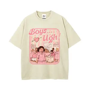 "Boys Ugh!" Vintage Washed Cotton T-Shirt | Funny 90s Movie Quote Graphic Tee | Unisex Y2K Streetwear & Casual Anti-Valentine Top