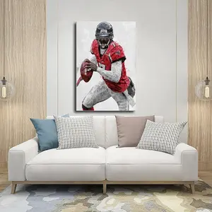 Michael Vick Atlanta Poster,  print, Sports wall art, Man Cave, Gift, Kids Room Decor Artistic Ornaments Glossy Frames