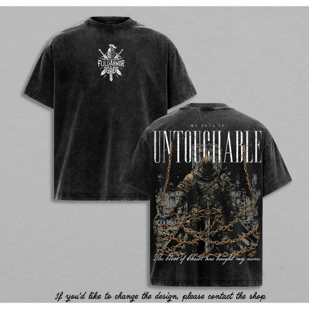 Warrior of God Christian T-Shirt | Full Armor of God Vintage Washed Tee / Hoodie | Spiritual Warfare Streetwear | Jesus Faith Shirt | Christian Warrior Graphic | Jesus Apparel Ephesians
