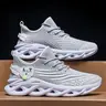 Men's Casual Sports Shoes Breathable Knit Lace-up Versatile Running Shoes Outdoor Mesh Footwear Fashion Running Shoe Knitted Running Shoes Breathable Running Sneakers Trendy Running Shoes