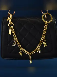 Vintage Dinosaur Letter Geometric Pendant Bag Chain, Metal Crossbody Extender Chain, Elegant Women's Accessory, All Seasons