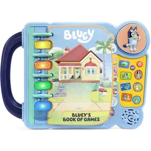 VTech Bluey Bluey's Book of Games Interactive Pretend Play Book with 14 Adventure Pages Chunky Carrying Handle for Ages 3-6