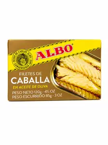 Albo Canned Mackerel Fillets (Caballa) in Olive Oil - 120g (4 oz) - Protein-Packed Snack