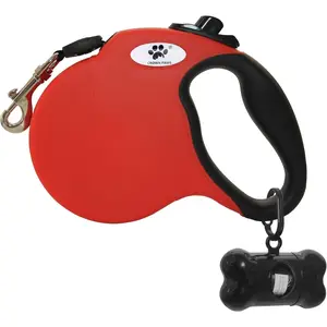 13ft Retractable Tangle-Free Nylon Dog Leash for Large Dogs up to 26lbs, Red S
