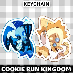 Cookie Run Kingdom - Shadow Milk Cookie & Pure Vanilla Cookie Keychains, Funny Keychains Cute Accessories, Aesthetic Charm, Gift For Her, Backpack Keychain | Perfect for Backpacks, Keys and Gifts | High Quality and Customer Favorite Items