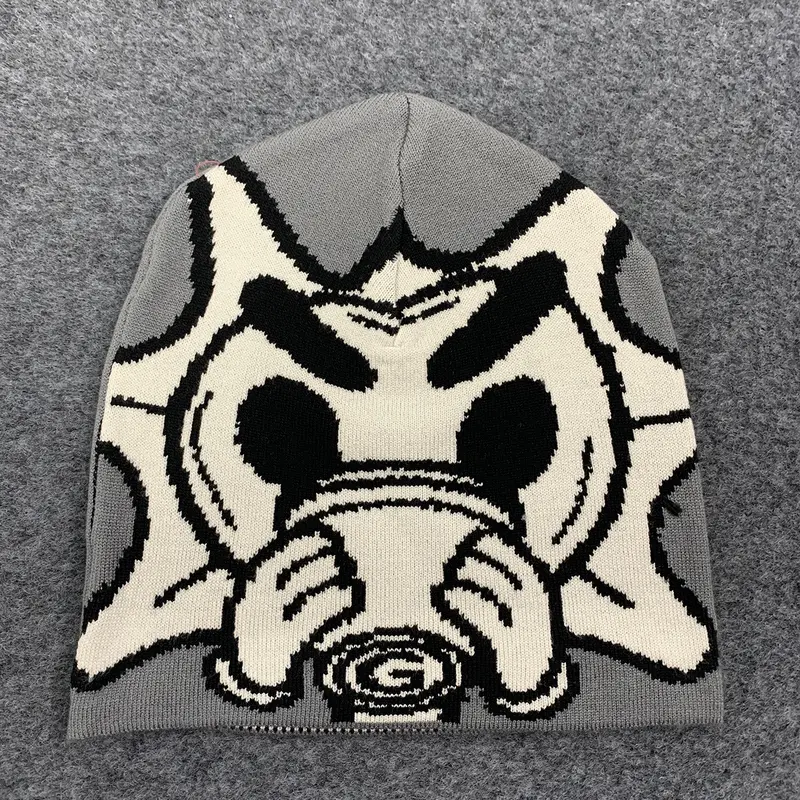 Y2K new style personality trend fashion jacquard knitted hat Trendy Hat Fashion Beanie Hat autumn and winter cold protection warm hat