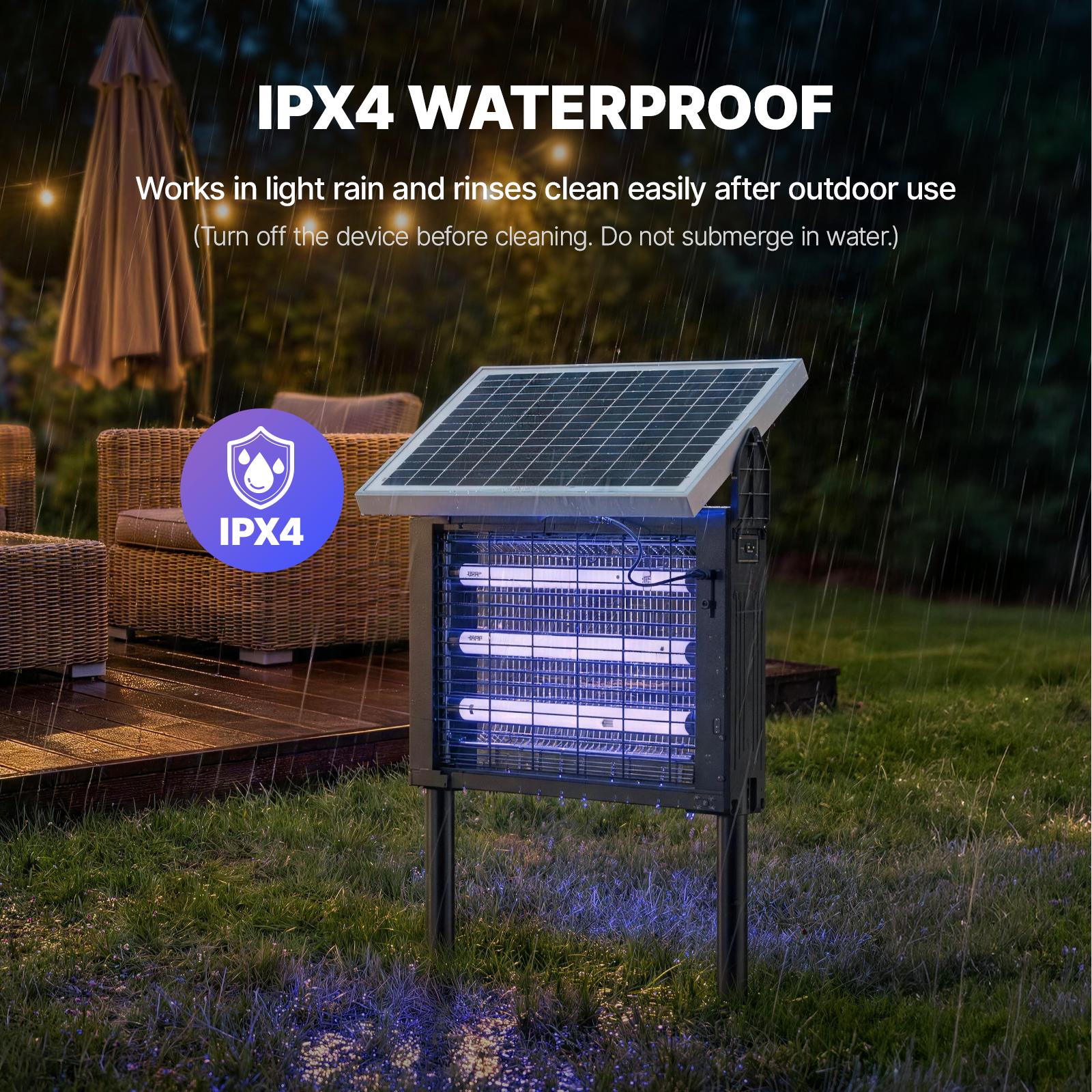 OGERY 3500V Solar Bug Zapper, High Power Cordless Mosquito Zapper with Smart Light Sensor, Dual Solar & USB Rechargeable Insect Killer for Patio, Garden, Backyard, Outdoor Use #Summervibes
