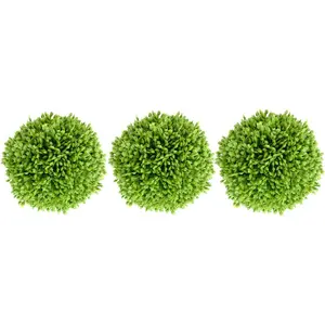 Set of 3 3.5 Inch Artificial Boxwood Greenery Decorative Moss Balls Perfect as Bowl Filler