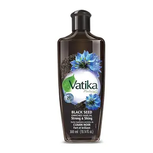 Nourishing Oil Hair Treatment - Vatika Naturals Dabur Enriched Black Seed Hair Oil - 300ml Strengthening & Shine-Enhancing Serum for Scalp Vitality Moisture Balance & Resilience - Paraffin-Free Amino-Packed Natural Care Solution